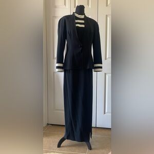 Daymor Couture C. Mercedes Ferreira | Formal Gown & Jacket. Size 8. Crystal